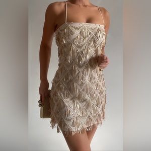 Showpo Shook Dress in Champagne Gold